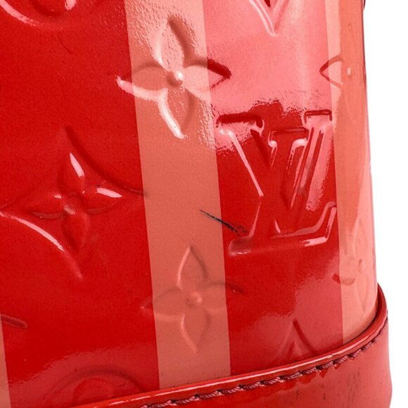 Auth LOUIS VUITTON Vernis Rayur Alma BB Handbag Shoulder Bag Poppy petal - z4115 - Picture 16 of 16